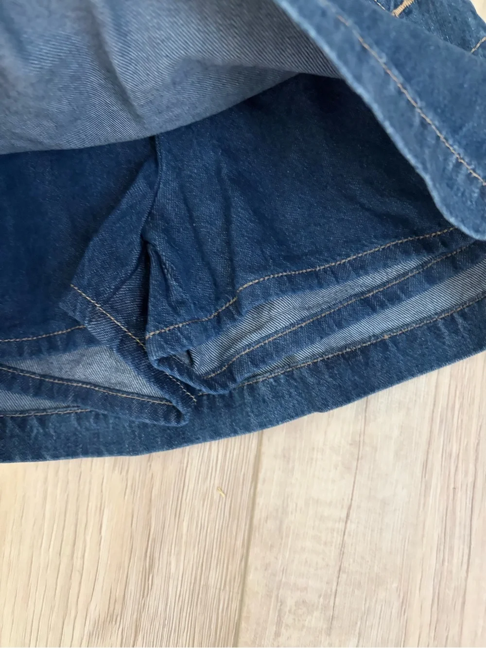 Old Navy Dark Blue Denim Skort with Gold Heart Buttons